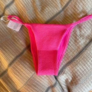 Monday Swim Barbados Bottom - Neon Pink Crinkle - medium NEW with tags